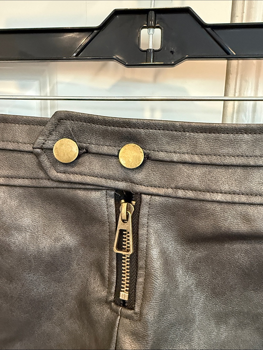Edikted Faux-Leather Cargo Shorts - Charcoal Gray - Picture 3 of 5